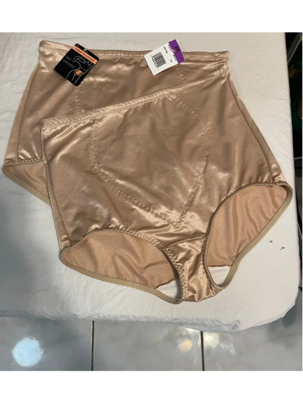 Women's Tummy Solutions Shapewear XXL Beige High-Waisted Briefs